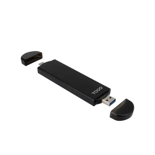 Caja Externa USB-C/M + USB-A/M para SSD M.2 NGFF/NVMe, Negra - Imagen 2