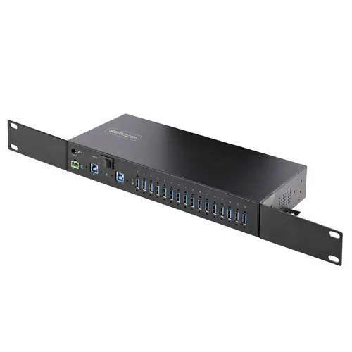 Hub Ladrón Industrial de Metal USB 3.0 5Gbps de 16 Puertos - de Montaje - Alimentación por Bloque de Terminales - Protección ESD - Carga por USB - para 2 Hosts - Imagen 7