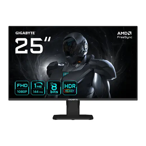 GS25F14 Monitor Gaming FHD de 25 - 1920 x 1080, 144Hz, 1ms, 300 cd/m², Display HDR 10, HDMI 2.0, DisplayPort 1.2 - Imagen 1