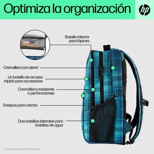 Mochila Campus XL con patrón de cuadros de tartán - Imagen 4