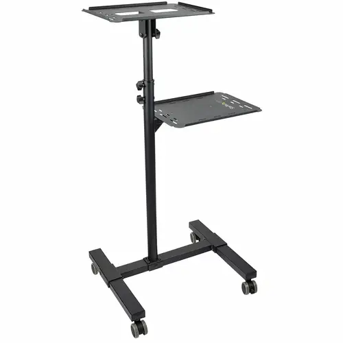Soporte Móvil para Proyector y Ordenador Portátil - Carrito de Servicio Pesado para Proyector (2 Estantes) - de Altura Ajustable para Presentaciones - con Ruedas Bloqueables - Imagen 1