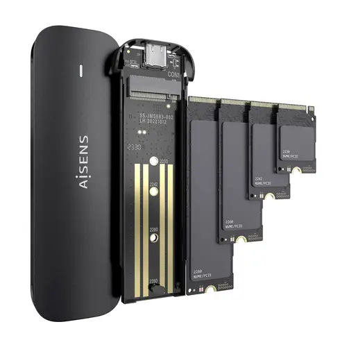 Caja Externa M.2 (NGFF) ASM2-024B NVMe a USB3.2 Gen2, Negra - Imagen 3