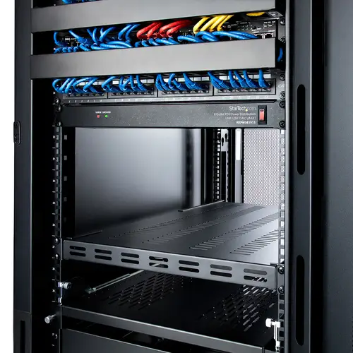 Estante Bandeja 1U Ventilada Ajustable para Montaje en Rack de Servidores - 150kg - de 19,5 a 38in (49,5 a 96,5cm) para Rack de 19" - 27,56" (70cm) de Profundidad - Imagen 7