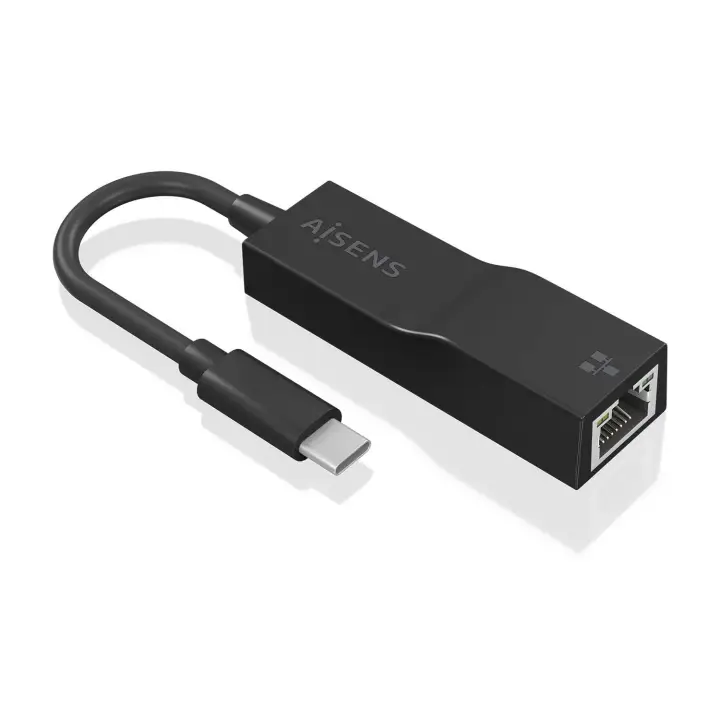 Conversor USB3.1 Gen1 USB-C a Ethernet Gigabit 10/100/1000 Mbps, Negro, 11 cm