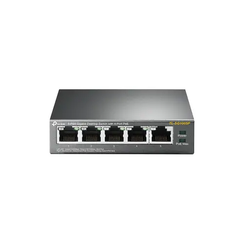 TL-SG1005P No administrado Gigabit Ethernet (10/100/1000) Energía sobre Ethernet (PoE) Negro - Imagen 1