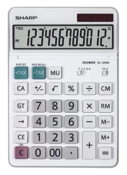 EL-340W calculadora Escritorio Pantalla de calculadora Blanco