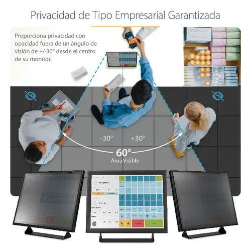 Filtro de Privacidad de 19 Pulgadas 5:4 para Monitor - Pantalla de Privacidad Protector Anti Brillo - Anti Luz Azul con Reducción del 51% - Ángulo de +/- 30° - Imagen 9