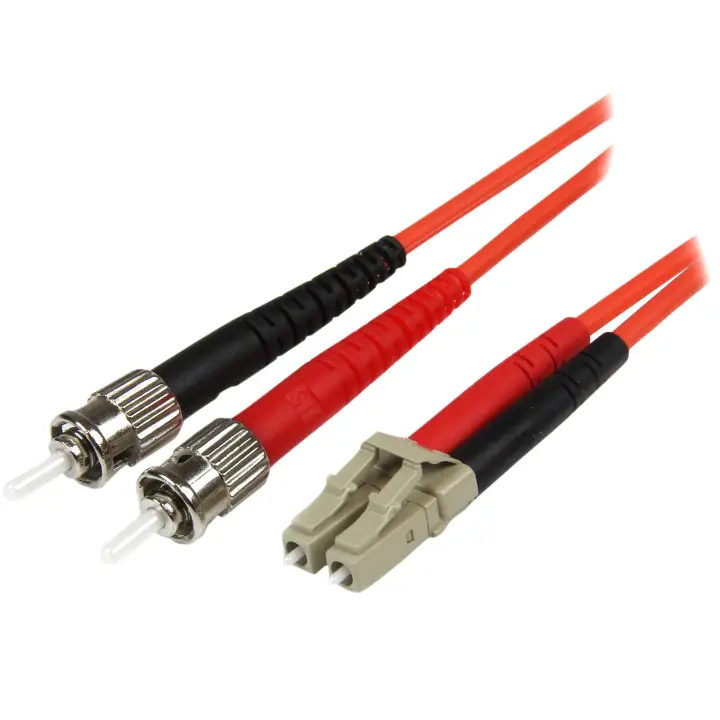 Cable Adaptador de Red de 1m Multimodo Dúplex Fibra Óptica LC-ST 50/125 - Patch Duplex
