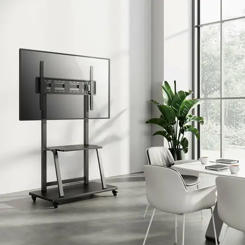 Soporte de suelo ECO con ruedas, bandeja para DVD para Monitor/TV 150Kg de 37-100, Negro - Imagen 5