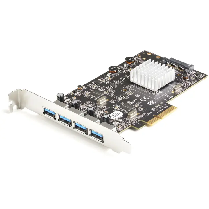 Tarjeta PCIe de 4 Puertos USB-A - Tarjeta PCI Express de Expansión USB Tipo A 3.2 Gen 2 de 10Gb con 2 Controladores - 4x USB-A - Tarjeta Adaptadora PCIe USB - Win/Mac/Linux - Imagen 5