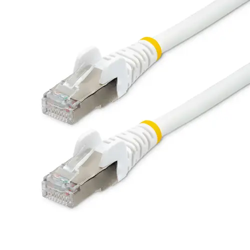 Cable de 10m de Red Ethernet CAT6a - Blanco - Low Smoke Zero Halogen (LSZH) - 10GbE - 500MHz - PoE++ de 100W - Snagless sin Pestillo - RJ-45 - Cable de Red S/FTP - Imagen 1