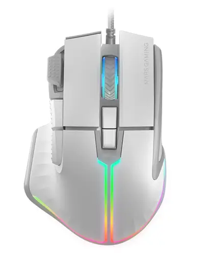 MM-XT, Ratón Gaming RGB, Diseño Ergonómico con Reposa Pulgar, Sensor Óptico 12800DPI, 9 Botones Configurables, Switches Huano, Software de Control, Compatibilidad Multiplataforma, Blanco - Imagen 1