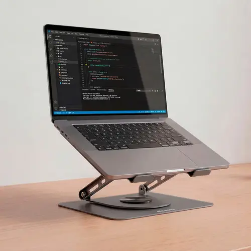 Soporte de Sobremesa XL Giratorio Ajustable para Portatil / Tablet 10"-17", Gris - Imagen 8