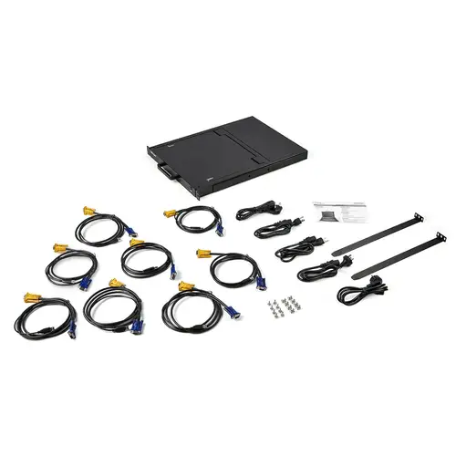 Consola KVM de 8 Puertos para Montaje en Rack con Cables de 1,8m - Teclado QWERTY - Conmutador KVM integrado con Monitor LCD de 17" - Switch KVM LCD 1U - KVM OSD - 50000 MTBF - Imagen 7