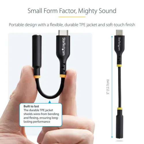 Adaptador de Audio USB-C a 3,5mm TRRS Minijack - Adaptador de Audio USB Tipo C para Auriculares con Micrófono - DAC de 32bits - de Portátil/Móvil/Tablet - Compatible con USB-C/Thunderbolt - Imagen 10