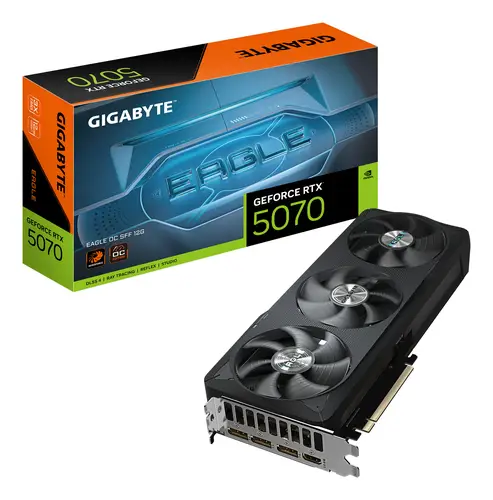 GeForce RTX 5070 EAGLE OC SFF 12G Tarjeta Gráfica - 12GB GDDR7, 192 bits, PCI-E 5.0, 2587 MHz Core Clock, 3 x DP 2.1a, 1 x HDMI 2.1b, NVIDIA DLSS 4, GV-N5070GAMING OC-12GD - Imagen 1