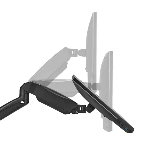 Soporte De Pared Pro Contrapeso Giratorio E Inclinable Para Monitor/tv 9kg (3 Pivotes, 2 Brazos) De 17-32, Negro - Imagen 3