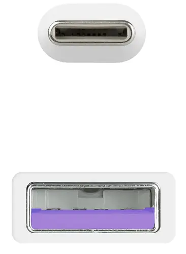 Cable USB 2.0 3A, tipo USB-C/M-A/M, Blanco, 1.5 m - Imagen 4