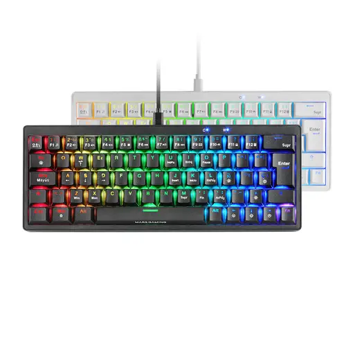 MKMINIPRO, Teclado Mecánico Ultra-Compacto 60%, Switches Mecánicos Hot-Swappable, Iluminación RGB Chroma, Teclado Gaming Antighosting, Multiplataforma, Switch Marrón, Español, Negro - Imagen 2