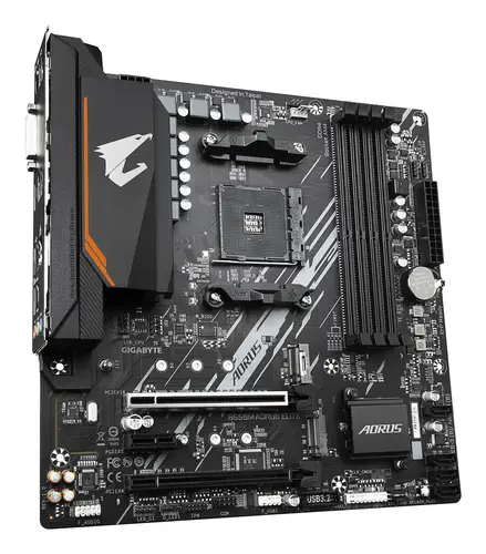 B550M AORUS ELITE Placa base - Procesadores AMD Ryzen 5000, VRM de 5+3 fases, hasta 4733 MHz DDR4, 1xPCIe 4.0 + 1xPCIe 3.0 M.2, LAN 1GbE, USB 3.2 Gen 1 - Imagen 3