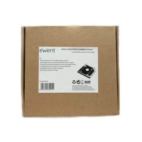 EW7003 Acrilonitrilo butadieno estireno (ABS), Aluminio Negro, Blanco funda para disco duro externo - Imagen 5