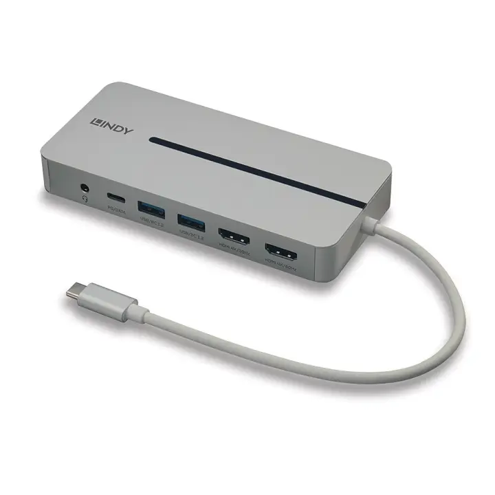 43360 base para portátil y replicador de puertos Alámbrico USB 3.2 Gen 1 (3.1 Gen 1) Type-C Plata, Blanco
