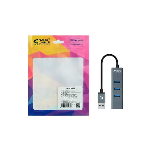 USB 3.0 4xUSB3.0. USB-A/M-USB 3.0/H, Gris, 10 cm - Imagen 4