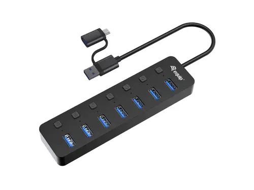 128965 hub de interfaz USB 3.2 Gen 1 (3.1 Gen 1) Type-A 5000 Mbit/s Negro - Imagen 1
