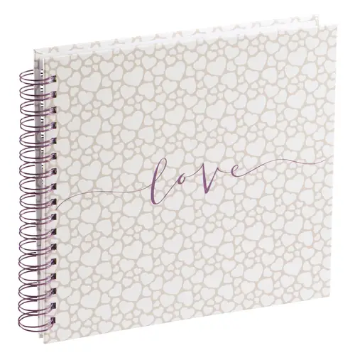 Romance álbum de foto y protector Beige, Blanco 80 hojas 10 x 15 - Imagen 1