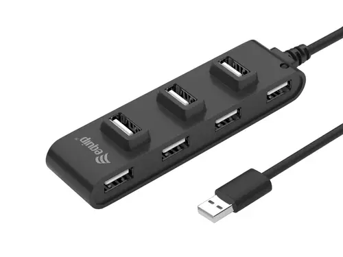 128957 hub de interfaz USB 2.0 480 Mbit/s Negro - Imagen 1