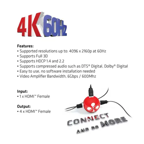 HDMI 2.0 UHD Splitter 4 Ports - Imagen 6
