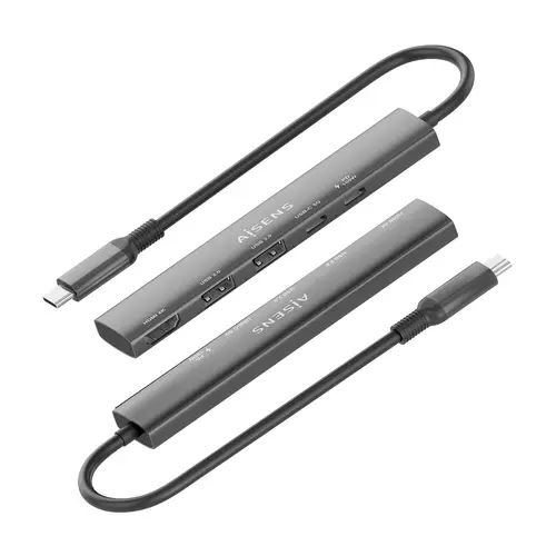 USB-C Dock 5 en 1, USB-C A, 1x HDMI 2x USB-A, 1x USB-C, 1x USB-C PD, Gris, 15cm - Imagen 3