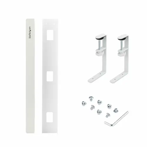 Bandeja Gestionador de Cables Negro - Soporte de Regleta - para Debajo del Escritorio - Ajustable en Longitud - Fijación con Mordaza - Instalación sin Perforaciónes - Blanco - Imagen 8