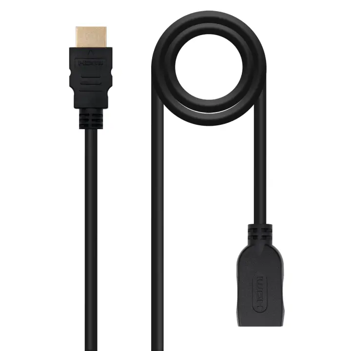 Cable HDM 2.0 Prolongador A/M-A/H, Negro, 2 m