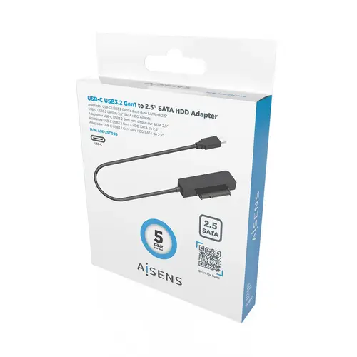 Adaptador SATA a USB-C USB3.0/USB3.1 Gen1 para Discos Duros 2.5?, Negro - Imagen 5