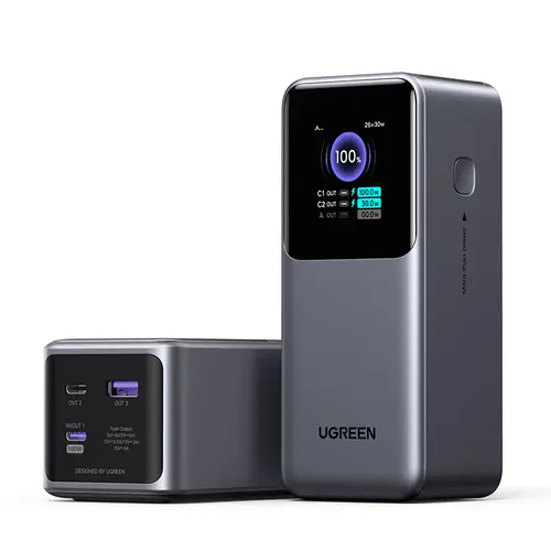 20000mAh 130W Fast Charging Powerbank Litio Gris - Imagen 2