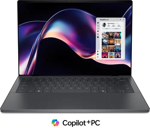 XPS 14 DA14260 Copilot+ PC Intel Core Ultra X7 358H Portátil 35,6 cm (14") Pantalla táctil 2.8K 32 GB LPDDR5x-SDRAM 1 TB SSD Wi-Fi 7 (802.11be) Windows 11 Pro Grafito Español - Imagen 1