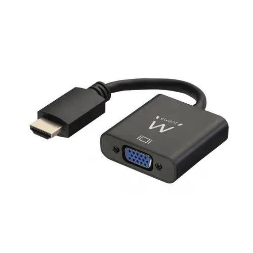 EW9864 adaptador de cable de vídeo 0,2 m HDMI VGA, 3.5mm Negro - Imagen 1