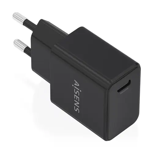Cargador GaN USB-C PD3.0 1xUSB-C 20W, Negro - Imagen 1