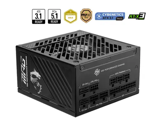 MPG A1250GS PCIE5 unidad de fuente de alimentación 1250 W 20+4 pin ATX ATX Negro - Imagen 4