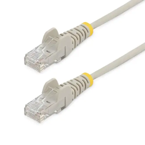 Cable Cat6 de 2m - Delgado - con Conectores RJ45 sin Enganches - Gris - Imagen 1