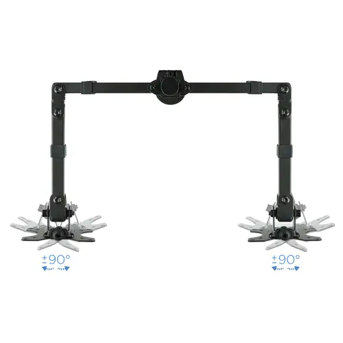 Soporte de Mesa Giratorio e Inclinable para 2 Pantallas (Monitor / TV Plasma / LCD / LED) 13  32, de Dos Brazos, Negro - Imagen 5