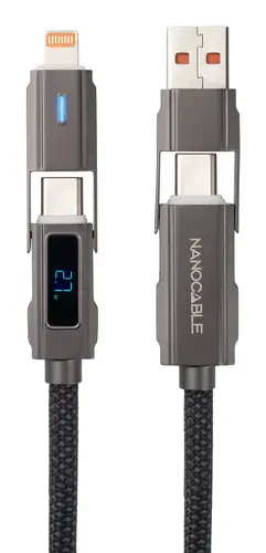 10.01.2501 cable USB 1 m USB A/USB C USB C/Lightning Negro - Imagen 1