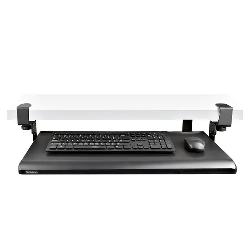 Bandeja Deslizante de Teclado para Debajo del Escritorio, Soporte de Mordaza, 2kg, Bandeja para Teclado, Soporte para Ratón, Ajuste de Altura (100, 120, or 140mm) - Imagen 8