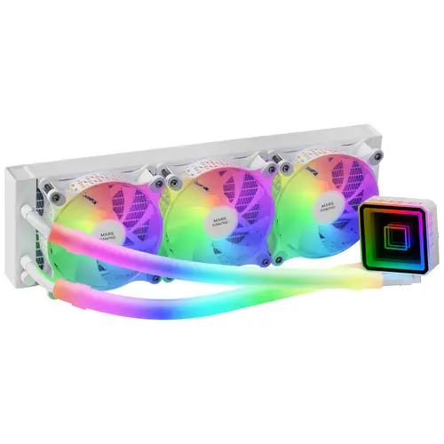 ML-ULTRA360 Blanco, Refrigeración Líquida CPU, TDP 650W, Espejo Infinito, 3 Ventiladores Silenciosos FDB ARGB, Tubos ARGB, Multisocket Universal - Imagen 1