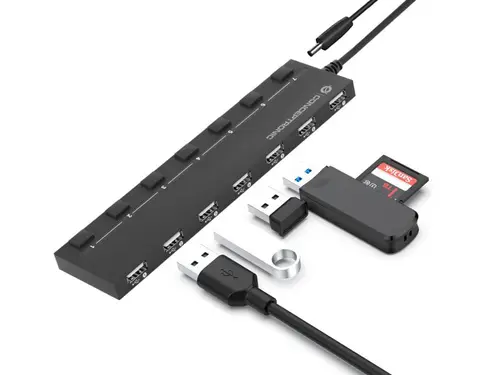 HUBBIES08B hub de interfaz USB 2.0 480 Mbit/s Negro - Imagen 5