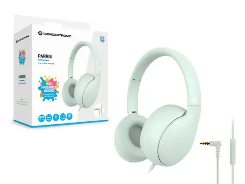 PARRIS04GT auricular y casco Auriculares Alámbrico Diadema Llamadas/Música Verde claro - Imagen 3