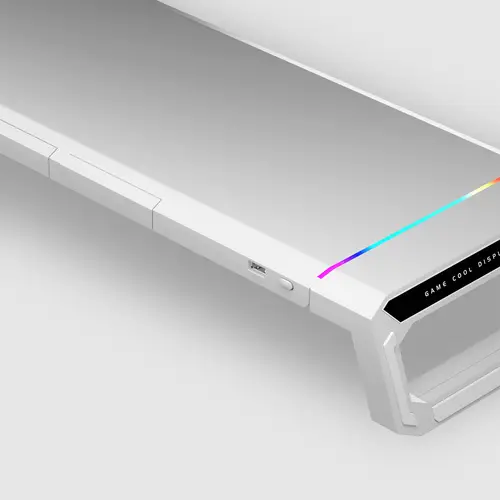 MGS-ONE Blanco, Soporte Monitor RGB Chroma, Tamaño Ajustable, Soporte Smartphone y Tablet, USB 2.0 Frontal - Imagen 6