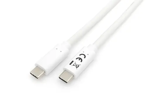 128361 Cable USB 3.2 Gen 1 C a C, M/M , 1,0m, PD 60W, 5Gbps, Blanco - Imagen 1