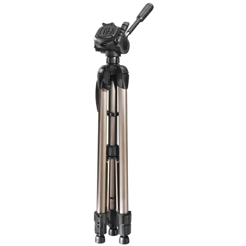 | Trípode para cámaras réflex, trípode extensible 166 cm, aluminio, cabeza 3D, soporte para cámaras de fotos estable, Color dorado/negro - Imagen 2